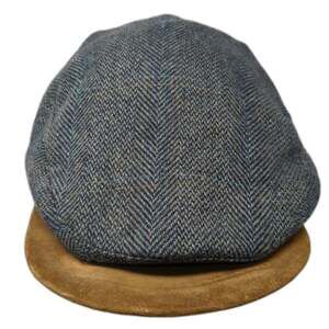 Quaker Marine Supply Newsboy Cap Blue XL Wool Suede Brim Fitted Hat Made USA